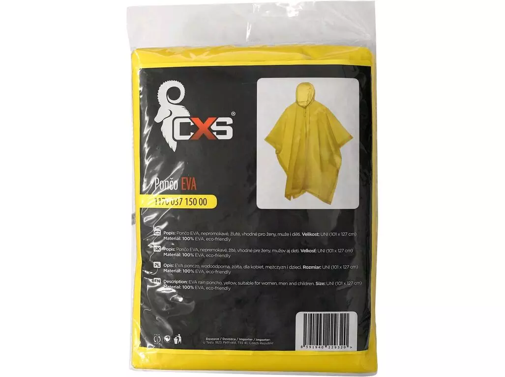 CXS 1170-037-150-00, EVA Rain Poncho, Yellow, image 2