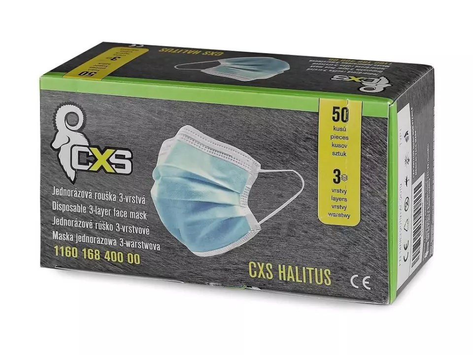 CXS 1160-168-400-00, Halitus Disposable Face Mask, EN 14683:2019, image 1, gallery thumbnail