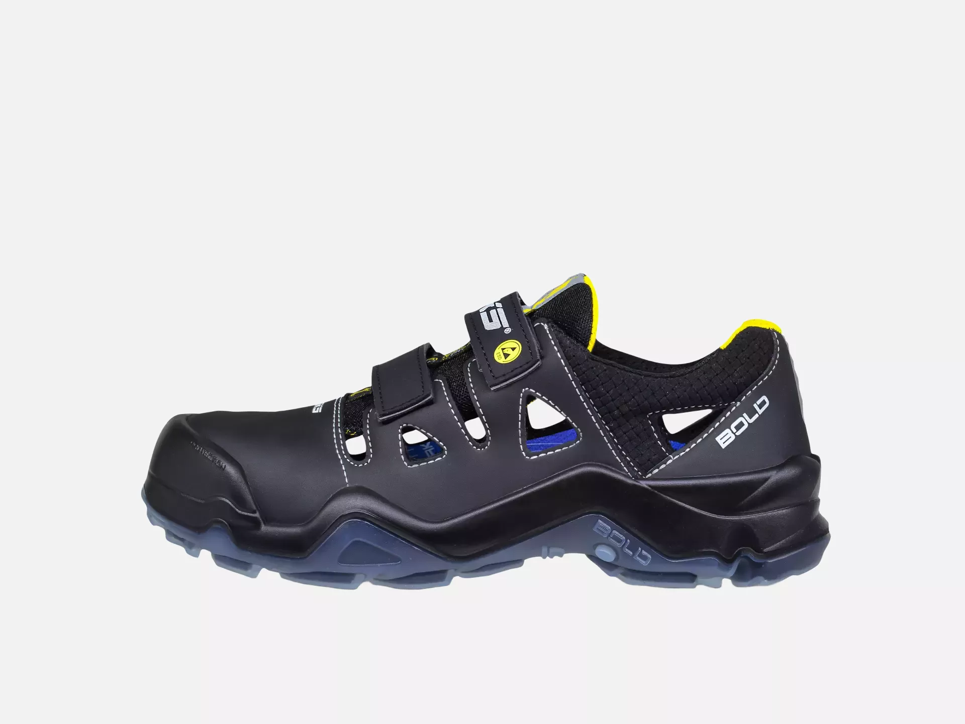 HKS 802848, Bold Elba 1 VTP Sandale S1P, Schwarz/Gelb, image 2