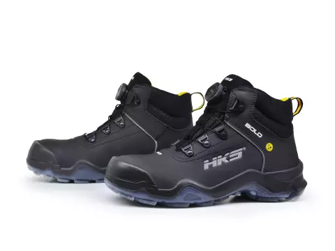 804048, HKS Bold Drive 1 VTP BOA Halbhoher Stiefel S3, Schwarz/Gelb