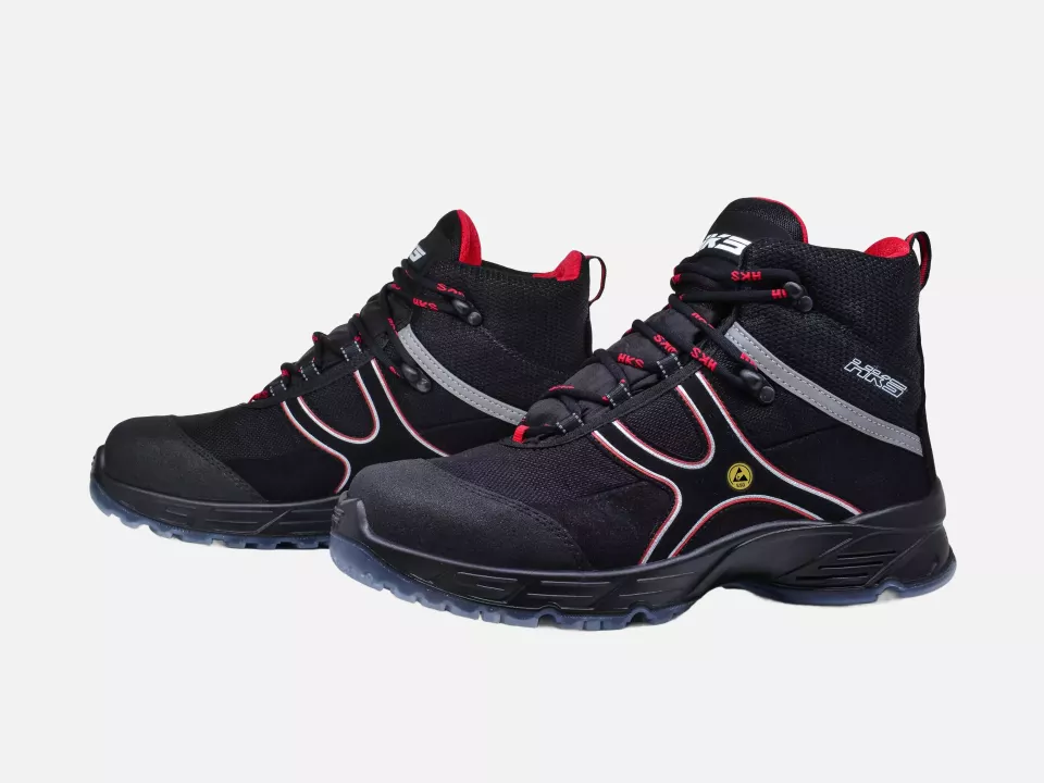 HKS 706015, Challenger K5 CA Halbhoher Stiefel S3, Schwarz/Rot, image 1, gallery thumbnail