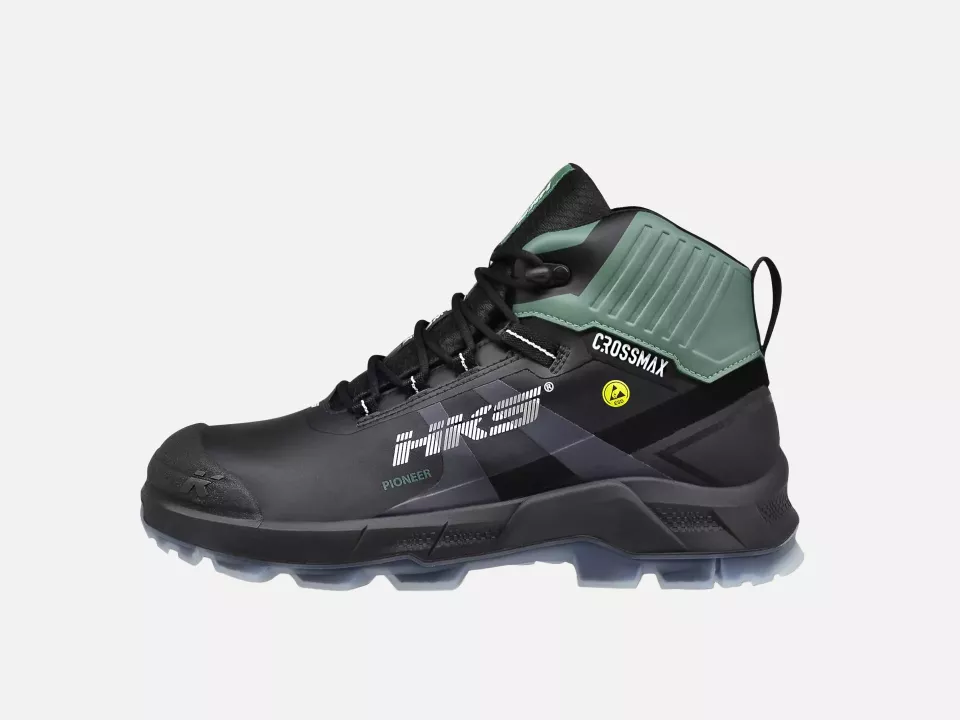 HKS 834092, Crossmax Pioneer Halbhoher Stiefel S3S, Schwarz/Grün, image 2, gallery thumbnail