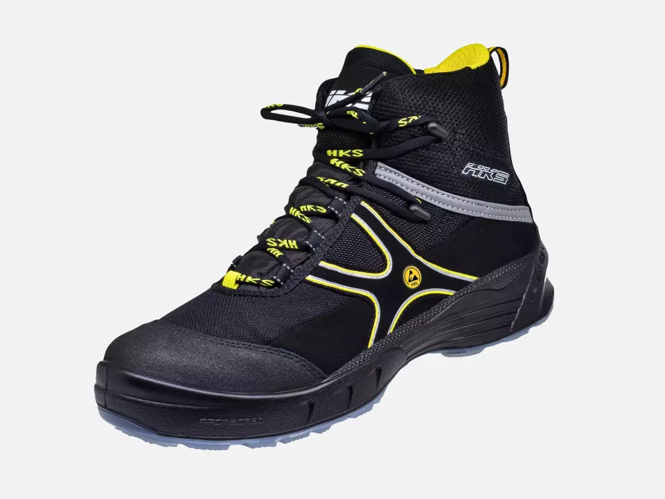 HKS 206048, Airmotion K5 AM ESD Halbhoher Stiefel S3, Schwarz/Gelb, image 3, gallery thumbnail