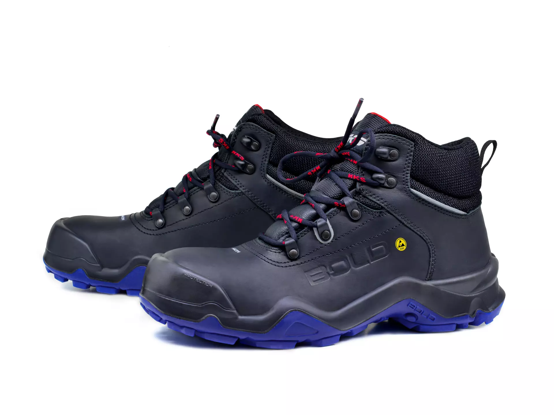 HKS 805138, Bold Delta 1 NTP Halbhoher Stiefel S3, Schwarz/Rot/Blau