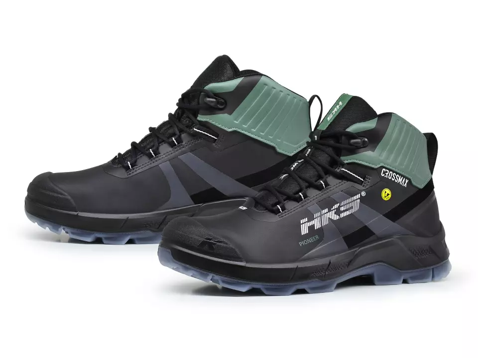 HKS 834092, Crossmax Pioneer Mid Boot S3S, Black/Green, image 1, gallery thumbnail