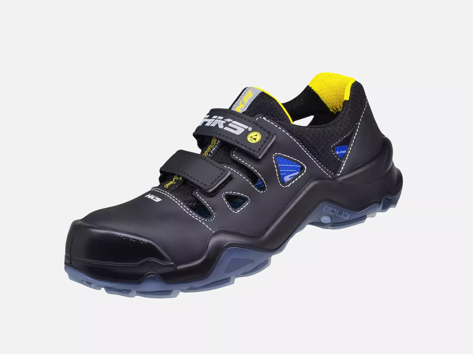 HKS 802848, Bold Elba 1 VTP Sandale S1P, Schwarz/Gelb, image 3