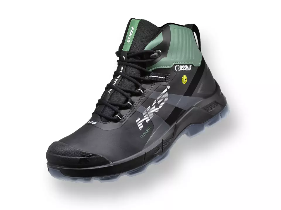 HKS 834092, Crossmax Pioneer Mid Boot S3S, Black/Green, image 3, gallery thumbnail