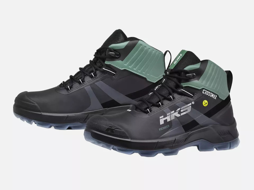HKS 834092, Crossmax Pioneer Halbhoher Stiefel S3S, Schwarz/Grün, image 1, gallery thumbnail
