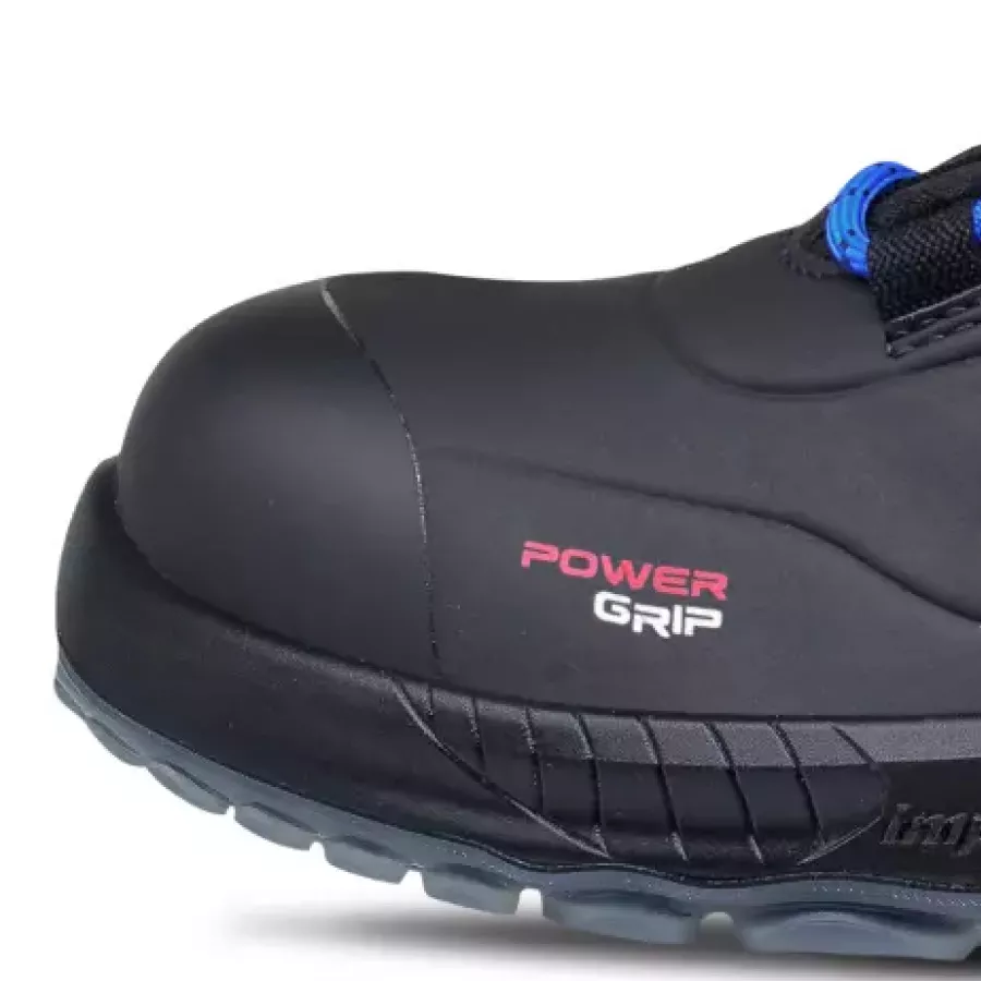 **Carbon-Zehenschutzkappe** bietet zuverlässigen Schutz und hält den Schuh dabei leicht und flexibel für einen natürlichen, vom Barfußlaufen inspirierten Gang.