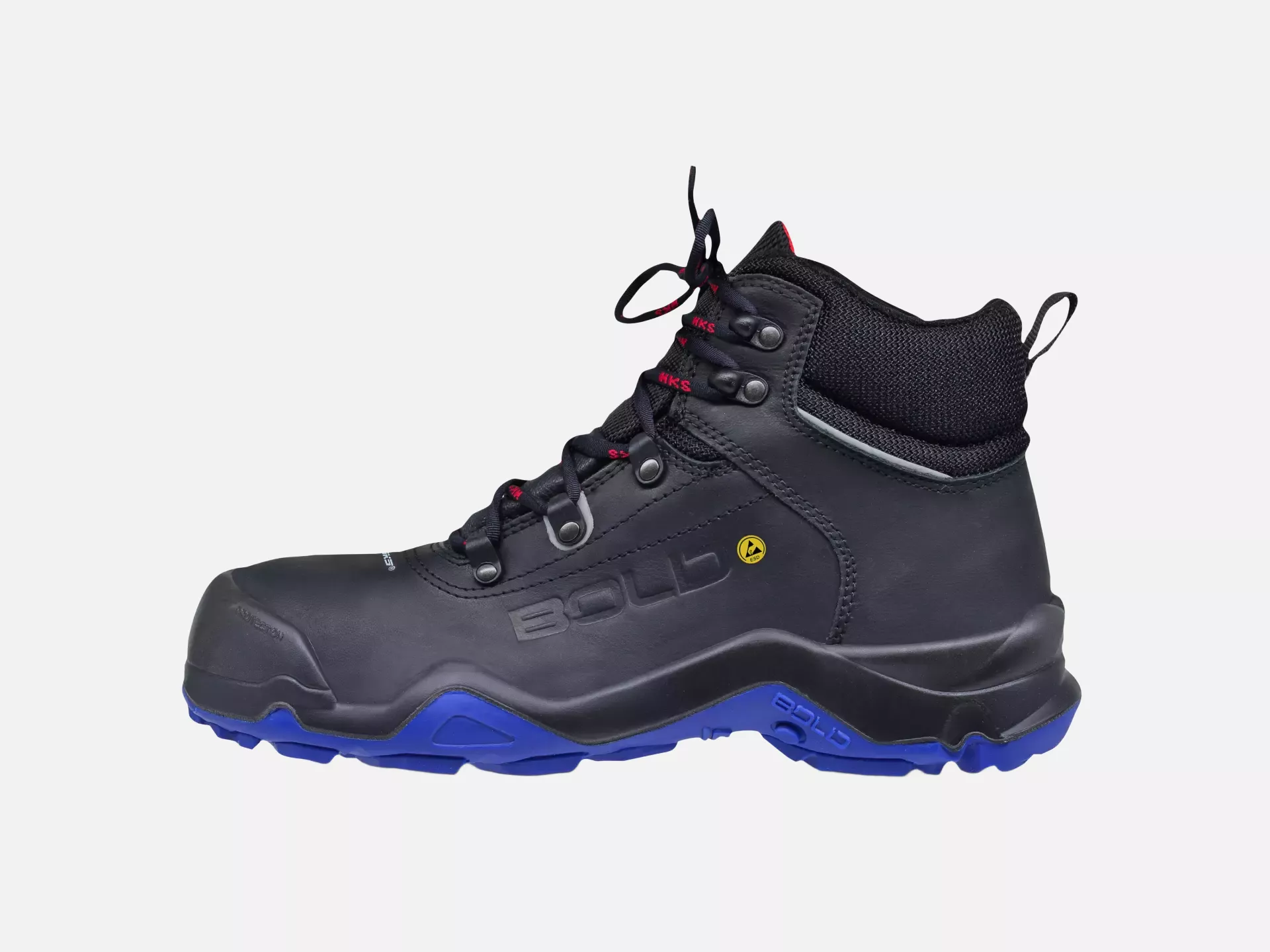 HKS 805138, Bold Delta 1 NTP Halbhoher Stiefel S3, Schwarz/Rot/Blau, image 2