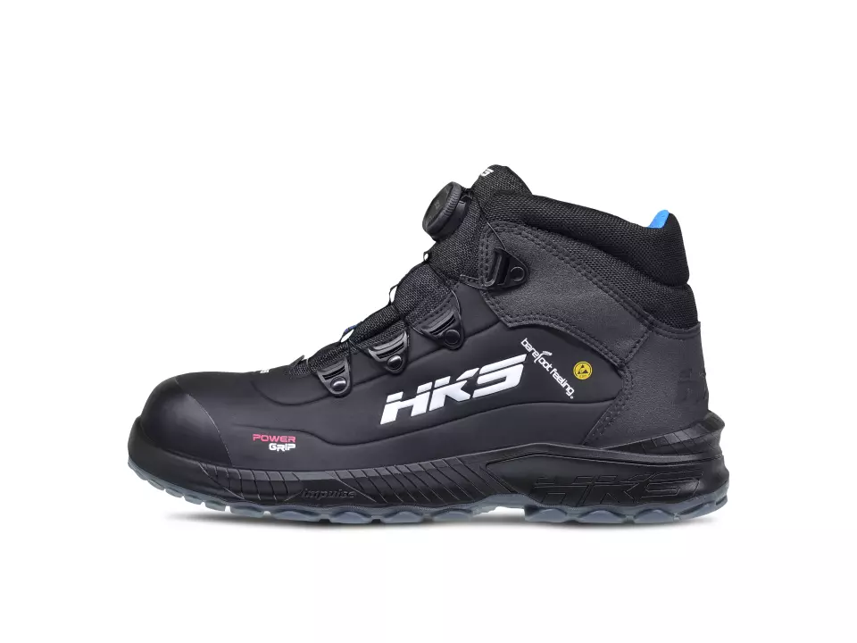 HKS 954038, Barefoot-Feeling BFS 80 BOA puolikorkea saappaat S3, musta, image 2, gallery thumbnail
