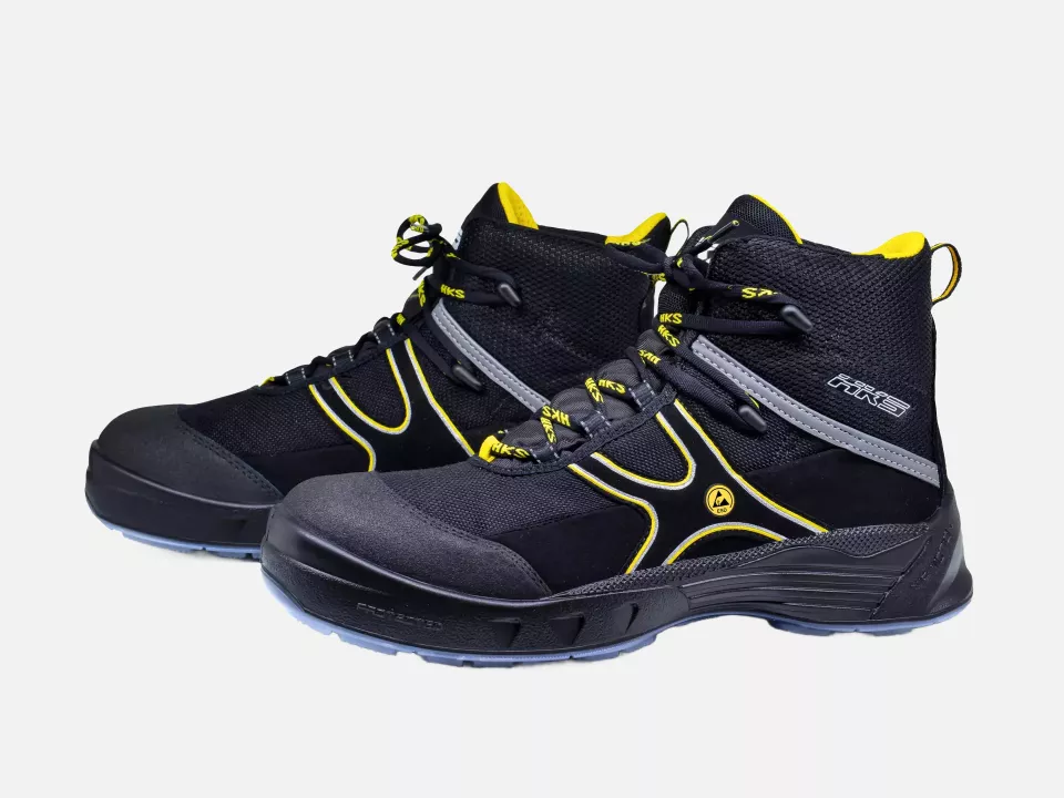 HKS 206048, Airmotion K5 AM ESD Halbhoher Stiefel S3, Schwarz/Gelb, image 1, gallery thumbnail