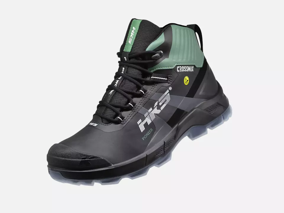 HKS 834092, Crossmax Pioneer Halbhoher Stiefel S3S, Schwarz/Grün, image 3, gallery thumbnail