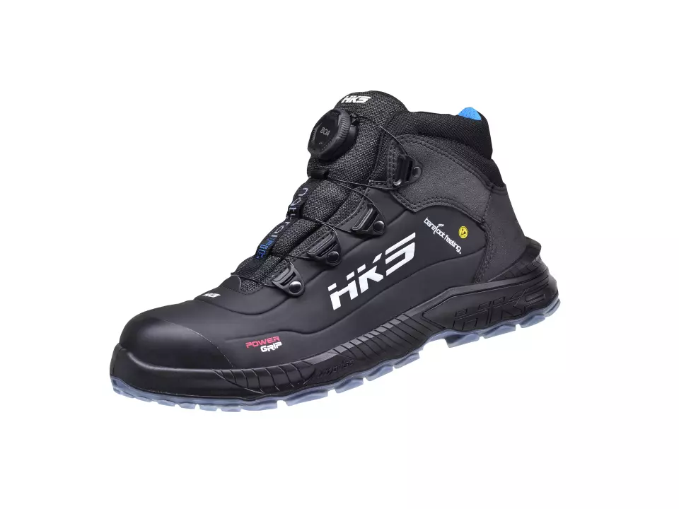 HKS 954038, Barefoot-Feeling BFS 80 BOA puolikorkea saappaat S3, musta, image 3, gallery thumbnail