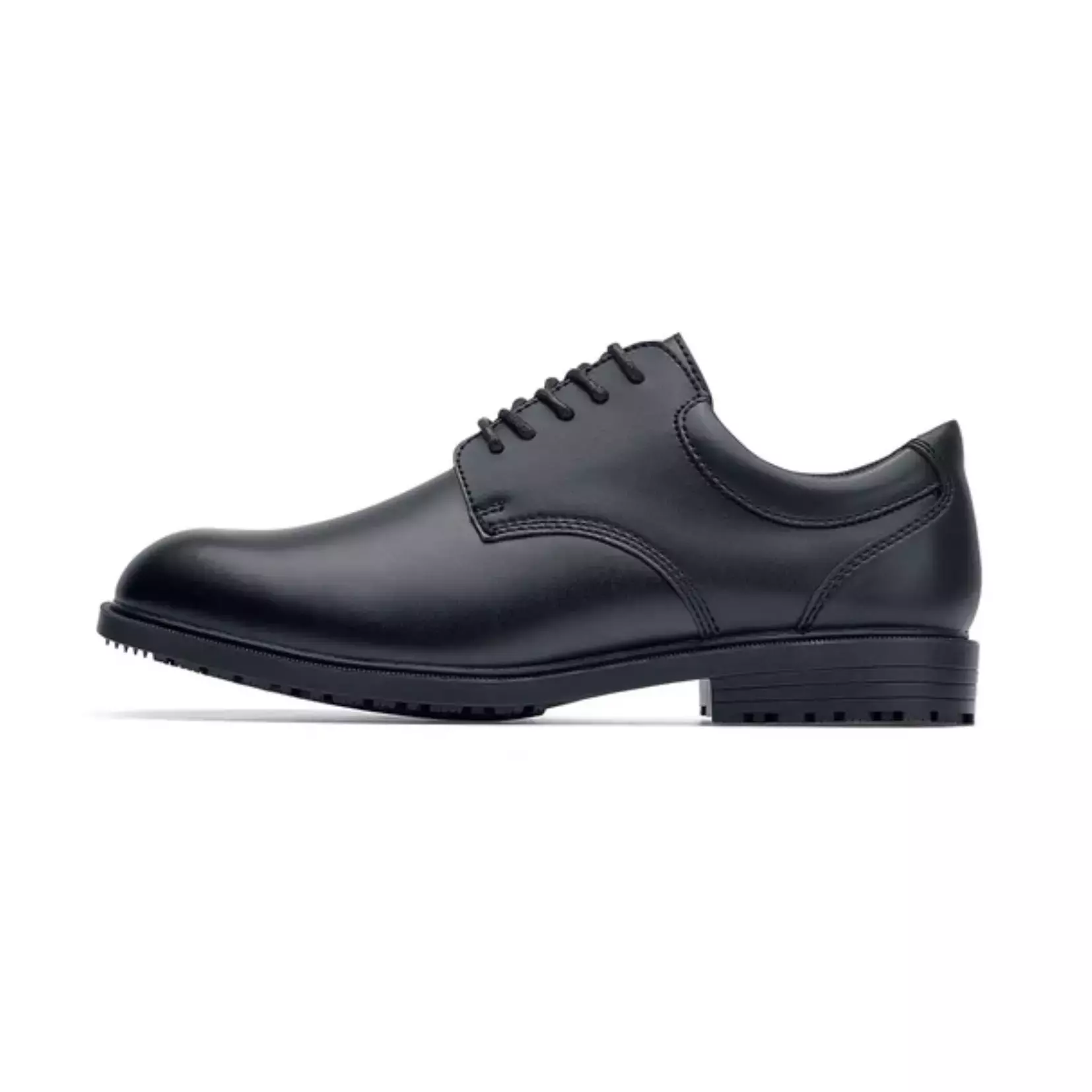 Shoes For Crews 20321, CAMBRIDGE III Slip Resistant Black Leather Men's Dress Shoe for Work, image 2