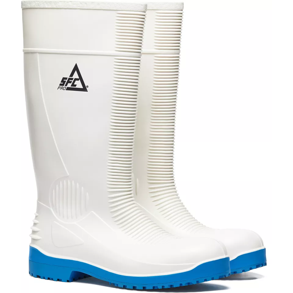 Shoes For Crews 2017B, GUARDIAN WELLINGTON Boot, White/Blue, image 8, gallery thumbnail