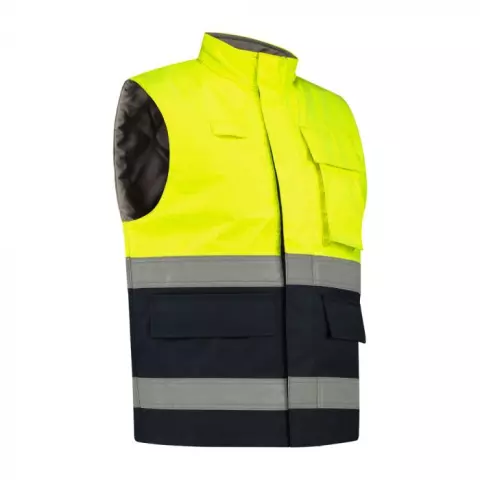 Dapro Protector Bodywarmer, Navy Blue/Hi-Vis Yellow