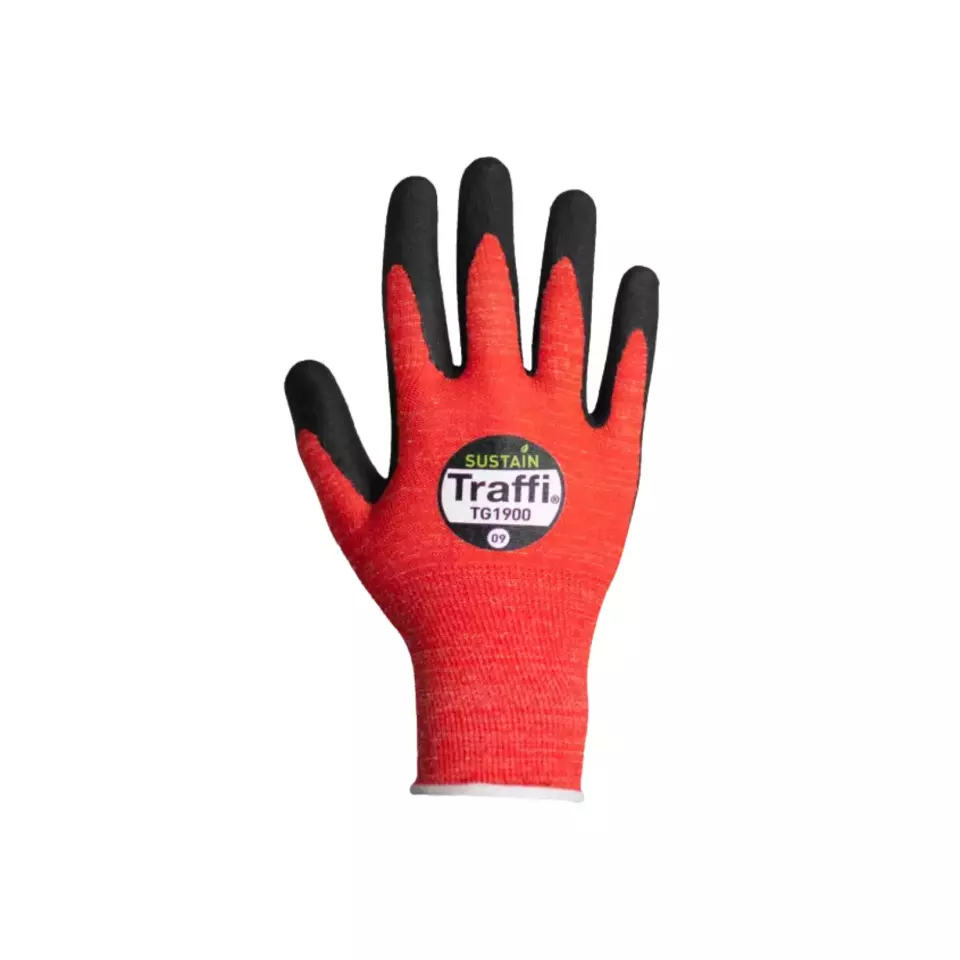 Traffi 1900, SUSTAIN rPET BIODEGRADABLE Cut Level A Safety Glove, image 1, gallery thumbnail