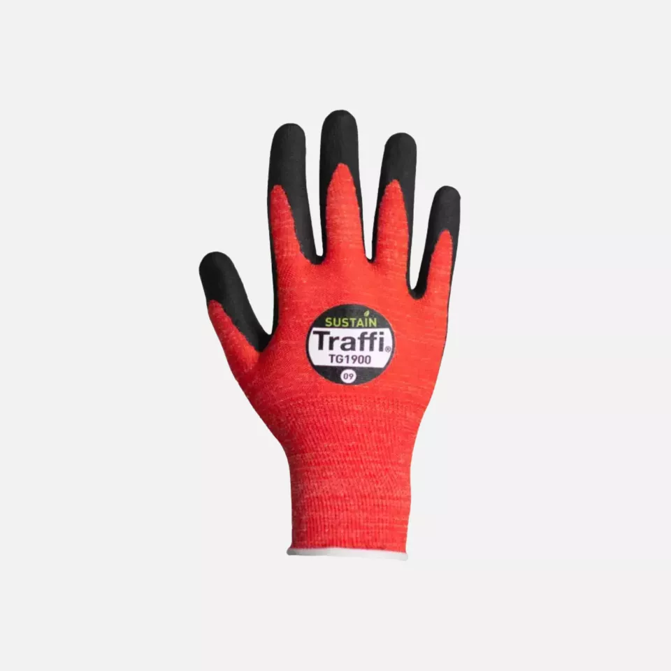 Traffi 1900, SUSTAIN rPET BIODEGRADABLE Cut Level A Safety Glove, image 1, gallery thumbnail