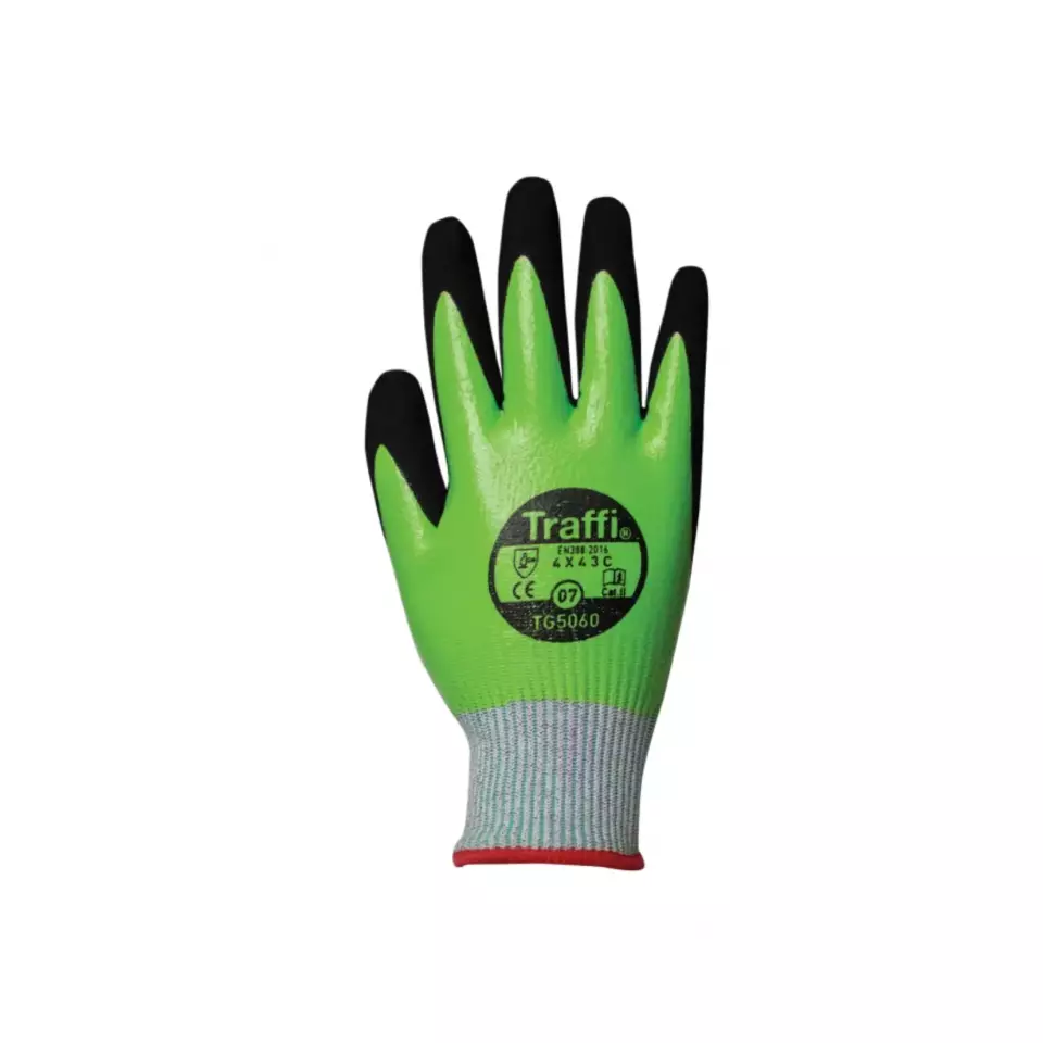 Traffi 5060-VAR, WATERPROOF NITRILE Cut Level C Safety Glove, image 1, gallery thumbnail