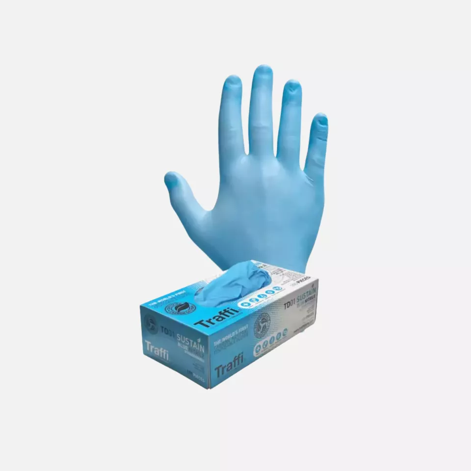 Traffi TD01, Carbon Neutral Biodegradable Nitrile Disposable Glove, image 1, gallery thumbnail