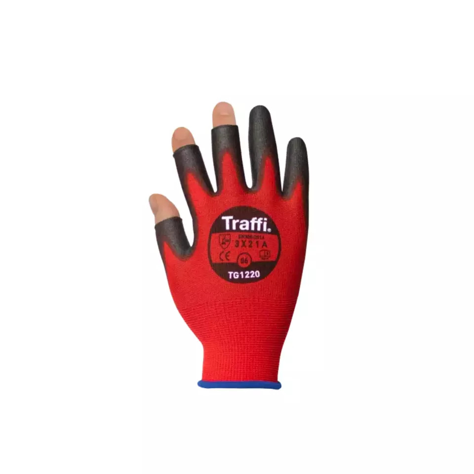 Traffi 1220, X-DURA 3-DIGIT PU Cut Level A Safety Glove, image 1, gallery thumbnail