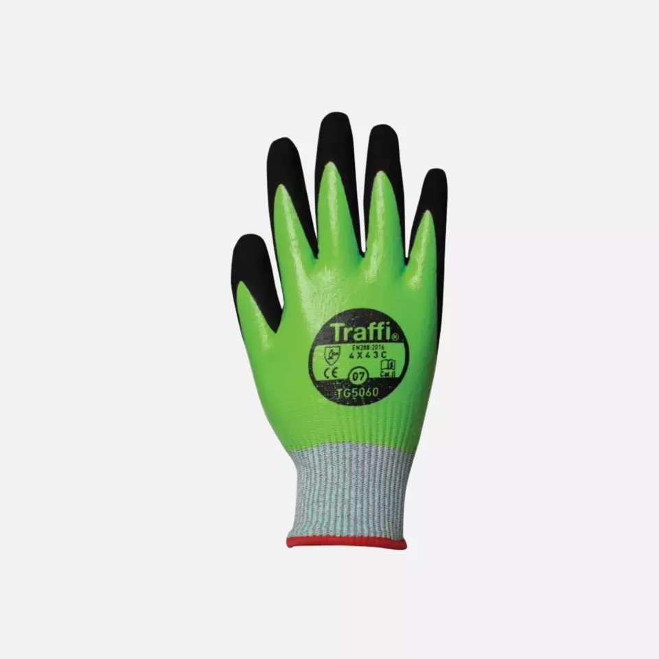 Traffi 5060-VAR, WATERPROOF NITRILE Cut Level C Safety Glove, image 1, gallery thumbnail