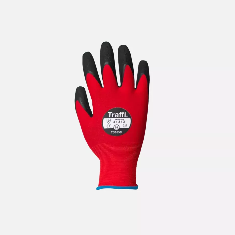 Traffi 1050, X-DURA Latex Cut Level 1 Safety Glove, image 1, gallery thumbnail