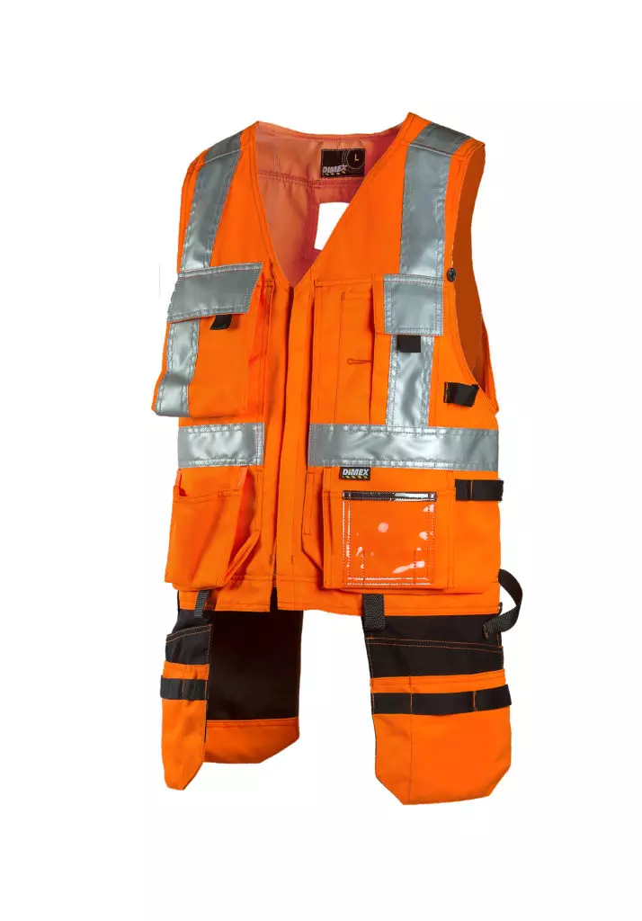 Dimex 6320R, Hi-Vis Hanging pocket Vest, image 1, gallery thumbnail