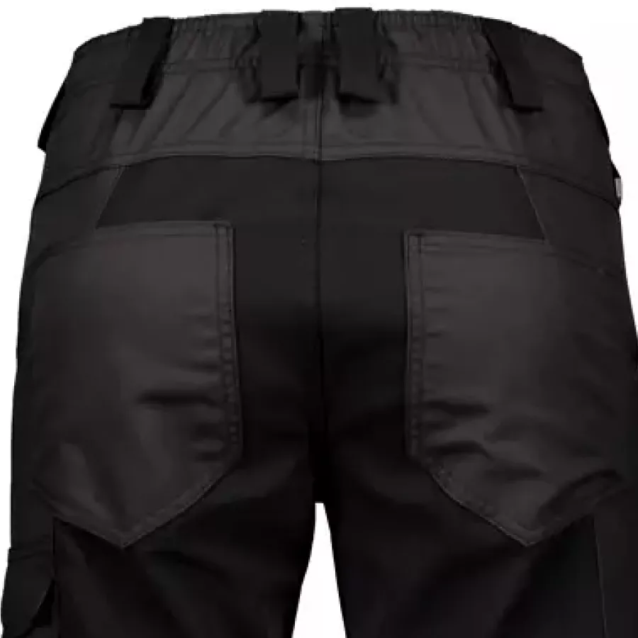 **Elastic Waistband at Back** adjusts naturally to your body for lasting comfort throughout active workdays.
