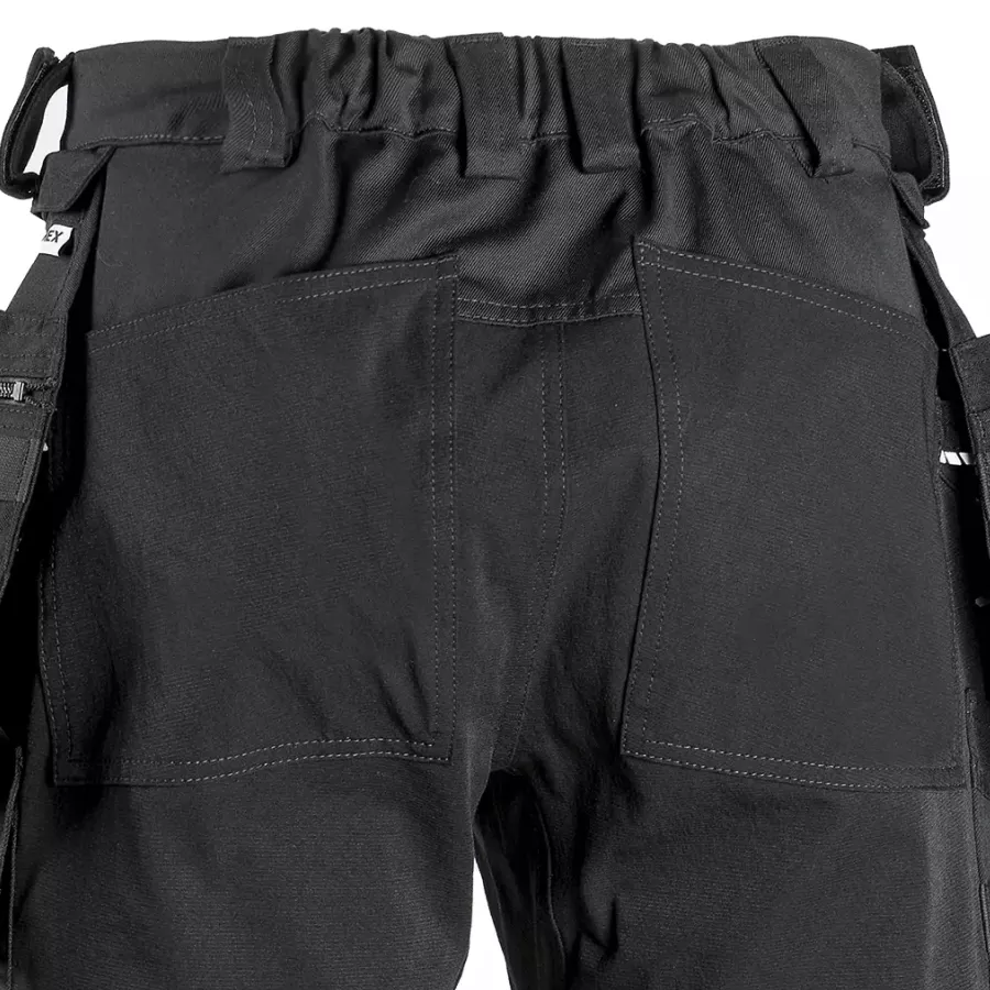 **Elastic Waistband at Back** adapts to your movements for a secure, comfortable fit throughout the workday.