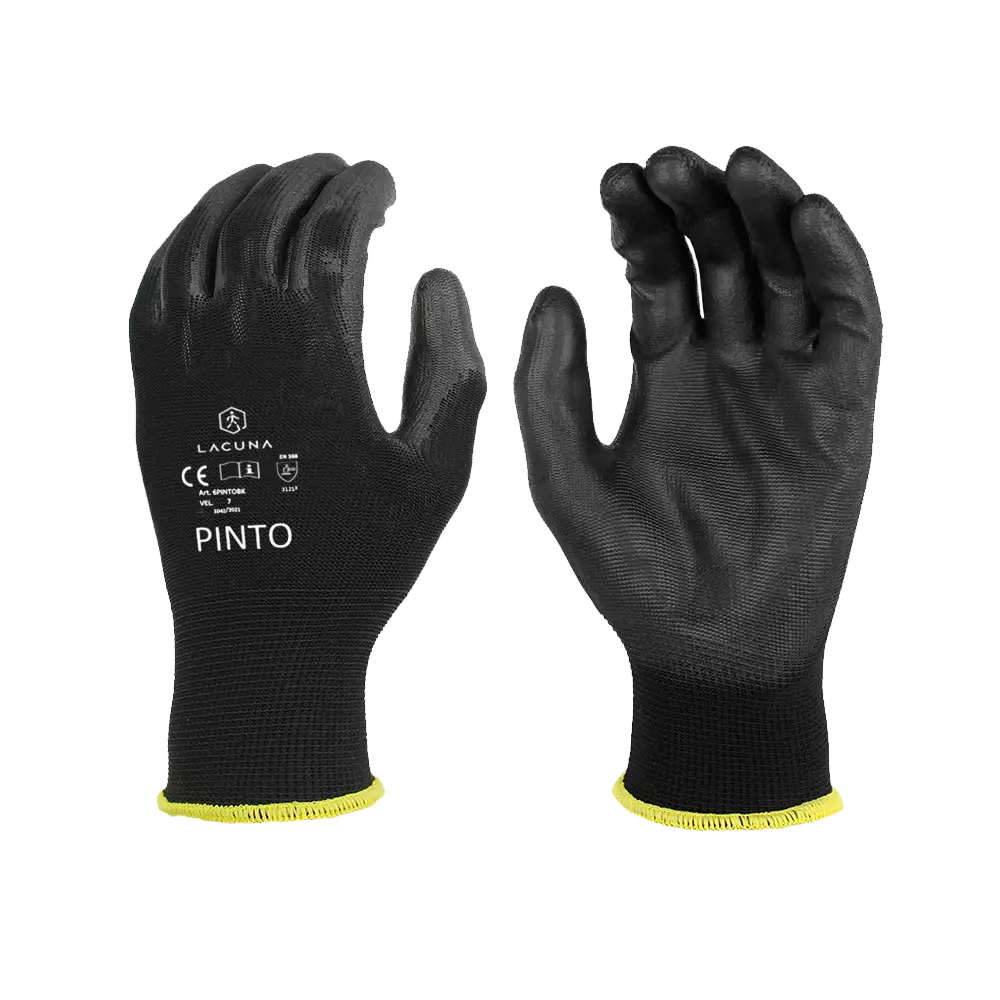 Lacuna 6PINTOBK-07, PINTO PU-beschichtete Handschuhe Schwarz, image 1