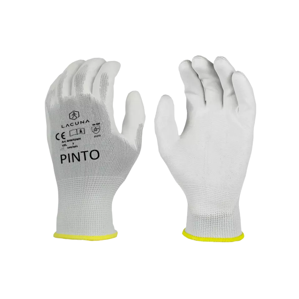 LACUNA 6PINTOWH-07, PINTO PU coated gloves white, image 1, gallery thumbnail