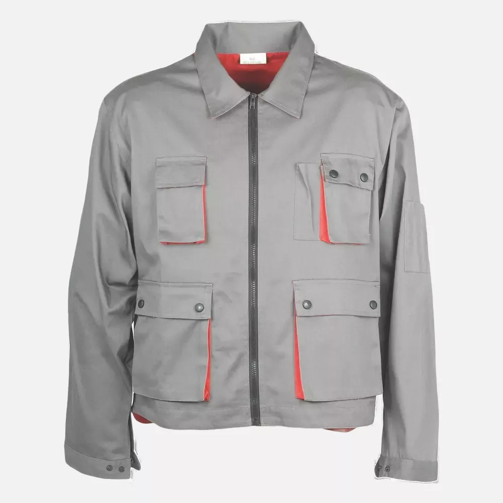 Lacuna 8CLASGJL, CLASSIC PLUS Work Jacket grey and red, image 1