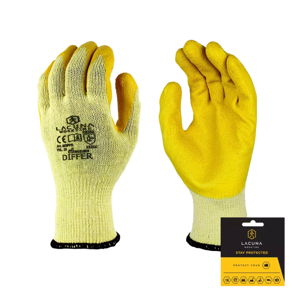 Lacuna 6DIFFYLWT-10, DIFFER Glove with yellow latex coating, size 10, image 1, gallery thumbnail