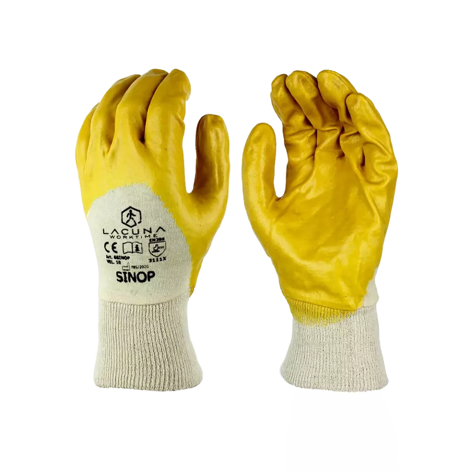 LACUNA SINOP, SINOP Glove with yellow nitrile coating size 10, image 1, gallery thumbnail