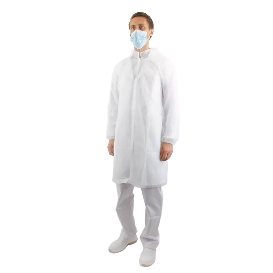Lacuna 2EZRWH-M, EZRA M Disposable lab gown white, image 1, gallery thumbnail