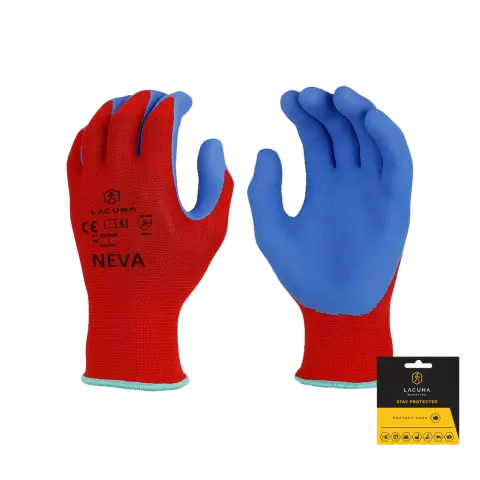 Lacuna NEVA Red latex coated gloves