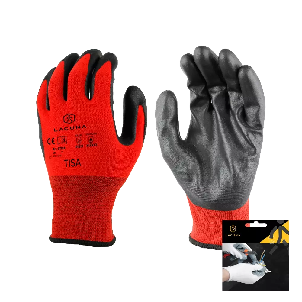 Lacuna 6TISARDWT-07, TISA Nitryle coated glove red, image 1