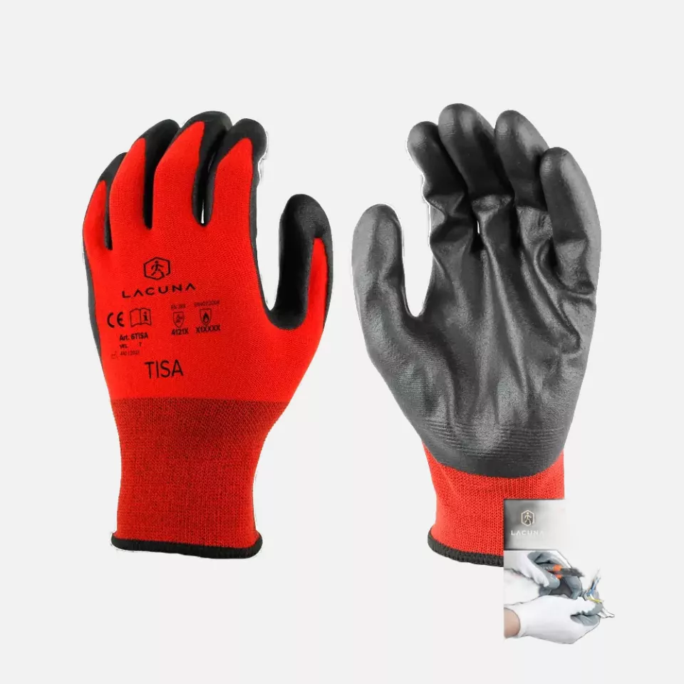Lacuna 6TISARDWT-07, TISA Nitrilbeschichteter Handschuh, Rot, image 1, gallery thumbnail