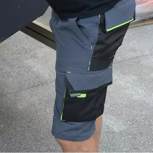 Lacuna 8MOVEKH, MOVE FLEX Work Short Trousers, Grey, image 4, gallery thumbnail
