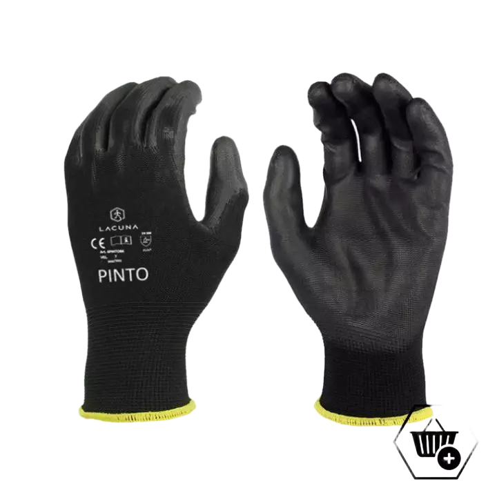 Lacuna 6PINTOBKWT-07, PINTO PU coated gloves black, image 1