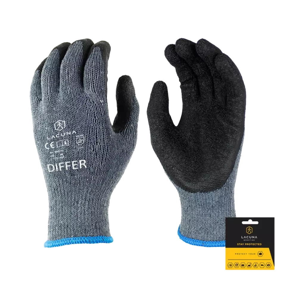 Lacuna 6DIFFGMWT-10, DIFFER Glove with grey latex coating, size 10, image 1, gallery thumbnail