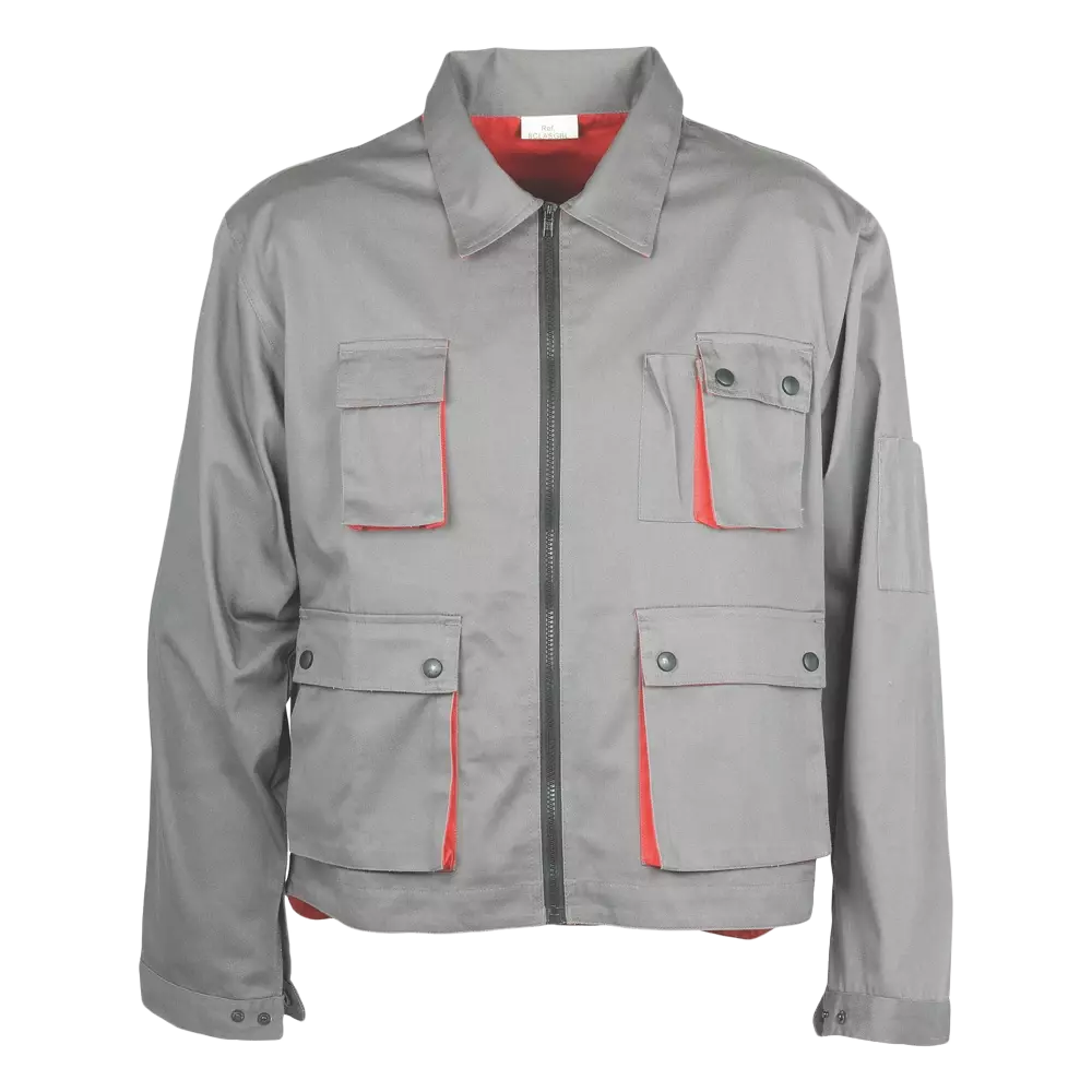 Lacuna 8CLASGJL, CLASSIC PLUS Work Jacket grey and red, image 1