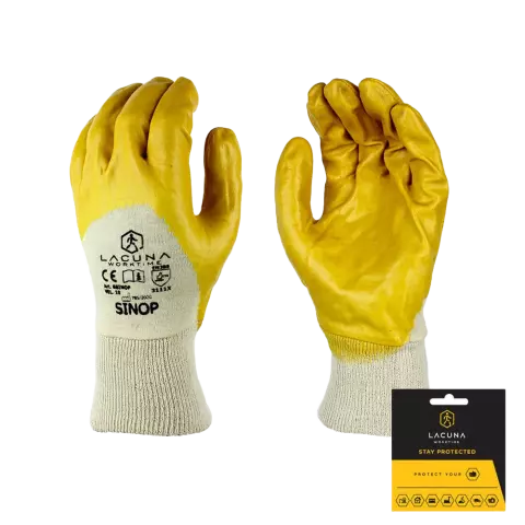 Lacuna SINOP Glove with yellow nitrile coating, size 10