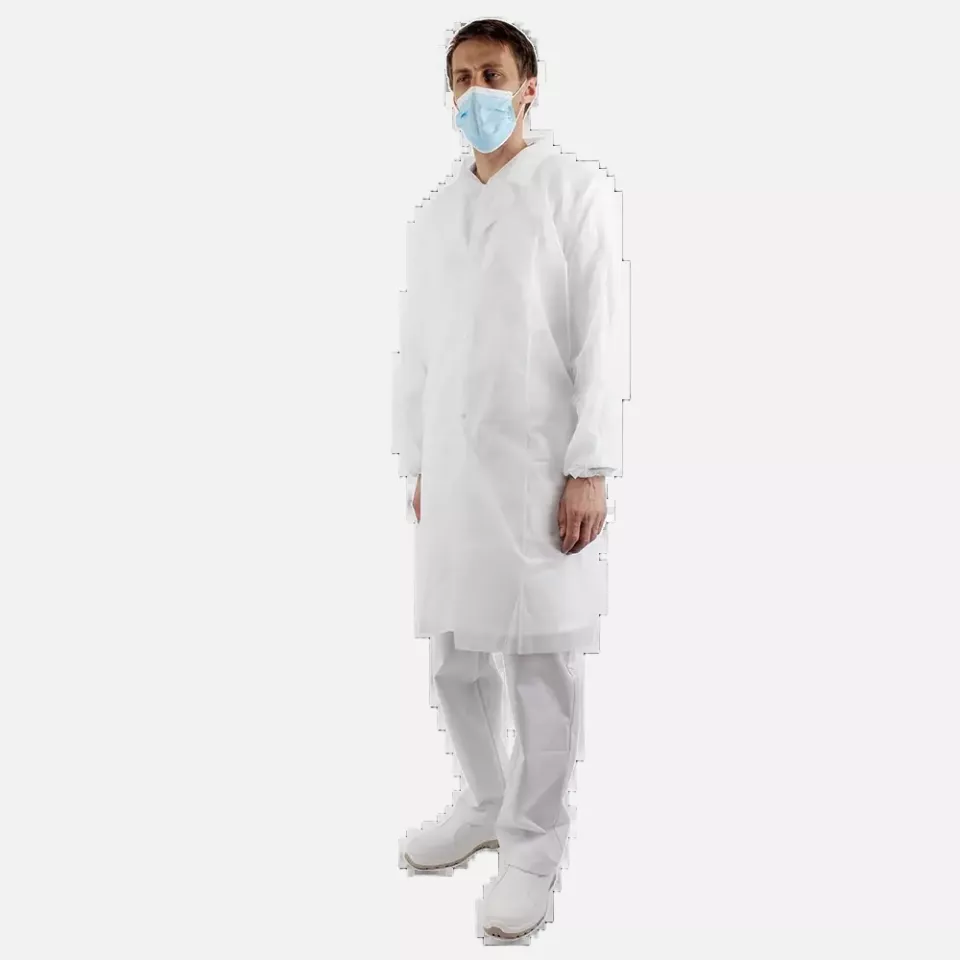 Lacuna 2ARIWH-M, ARI M Lab gown in white, image 1, gallery thumbnail