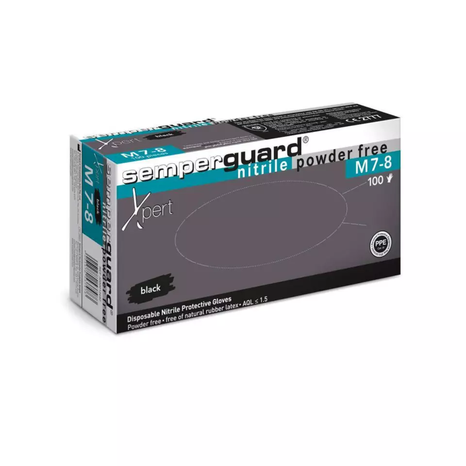 Semperguard XPRT-BLACK, Xpert Heavy Duty Nitrile Gloves, image 1, gallery thumbnail