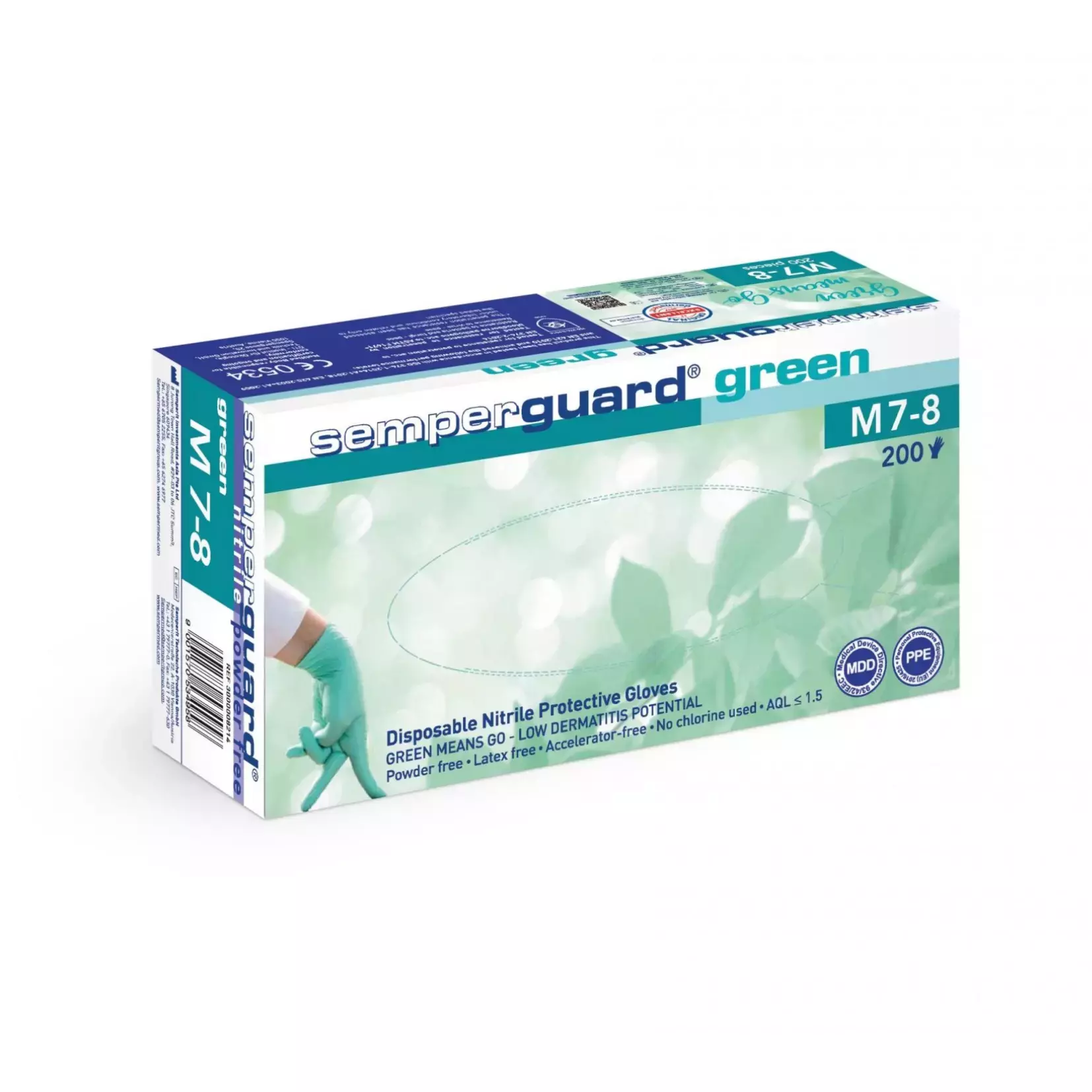 Semperguard GRN, Green Nitrile Gloves, image 1