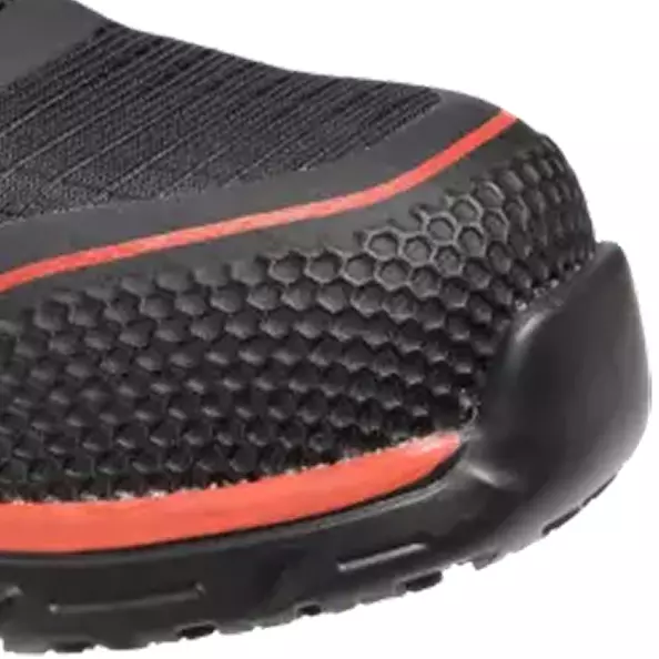 Stay protected with an **ultralight nanocarbon toecap** that provides robust protection against heavy impacts. This advanced, metal-free material significantly reduces the overall weight of the shoe, helping to reduce fatigue during long hours on your feet.