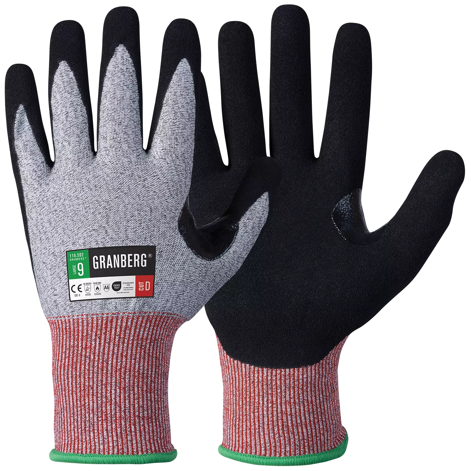 Granberg 116-592, Touchscreen Compatible Cut resistant gloves, Black/Grey, image 1